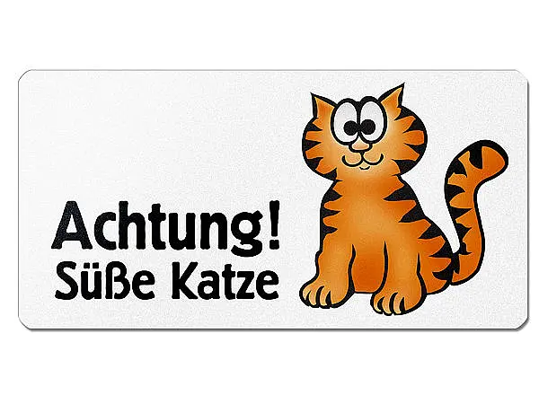 GRAFIKSCHILD - SÜSSE KATZE MIT INDIVIDUELLEM WUNSCHTEXT